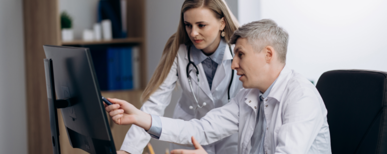 Team working at computer